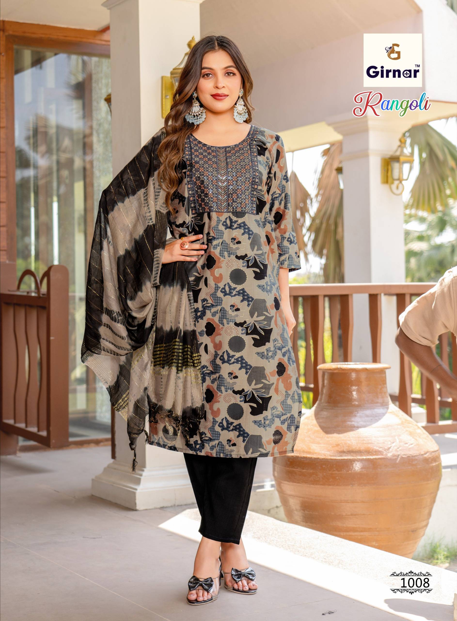 RANGOLI VOL 1 By Girnar 1001 To 1008 Series Beautiful Festive Suits Colourful Premium VERTICAN FOIL PRINT Stitched dresses At Wholesale Price